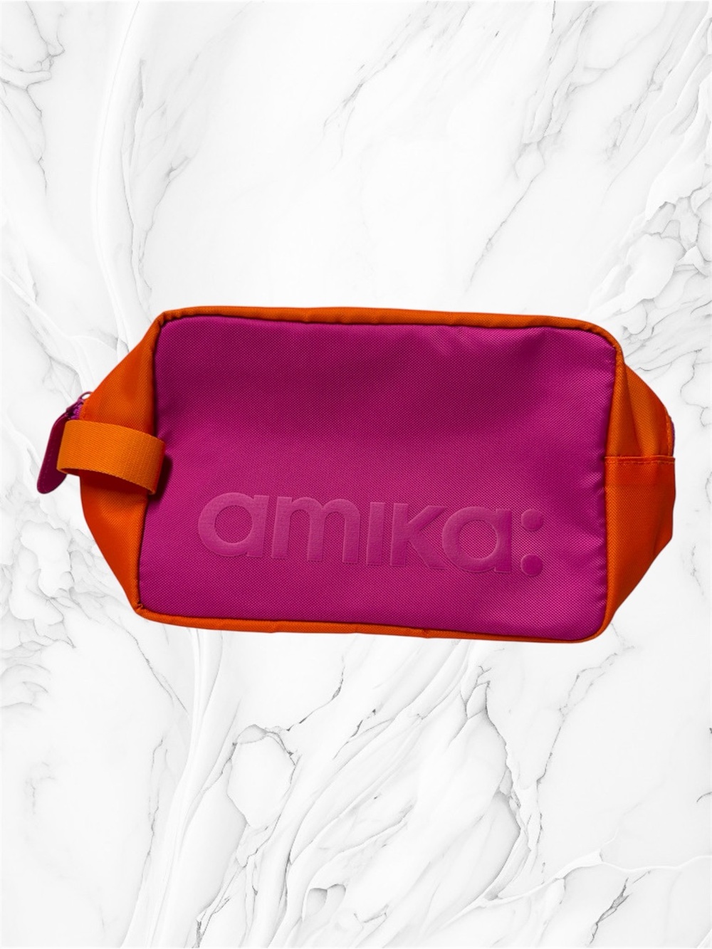 amika Pink & Orange Travel Cosmetic Case bag
